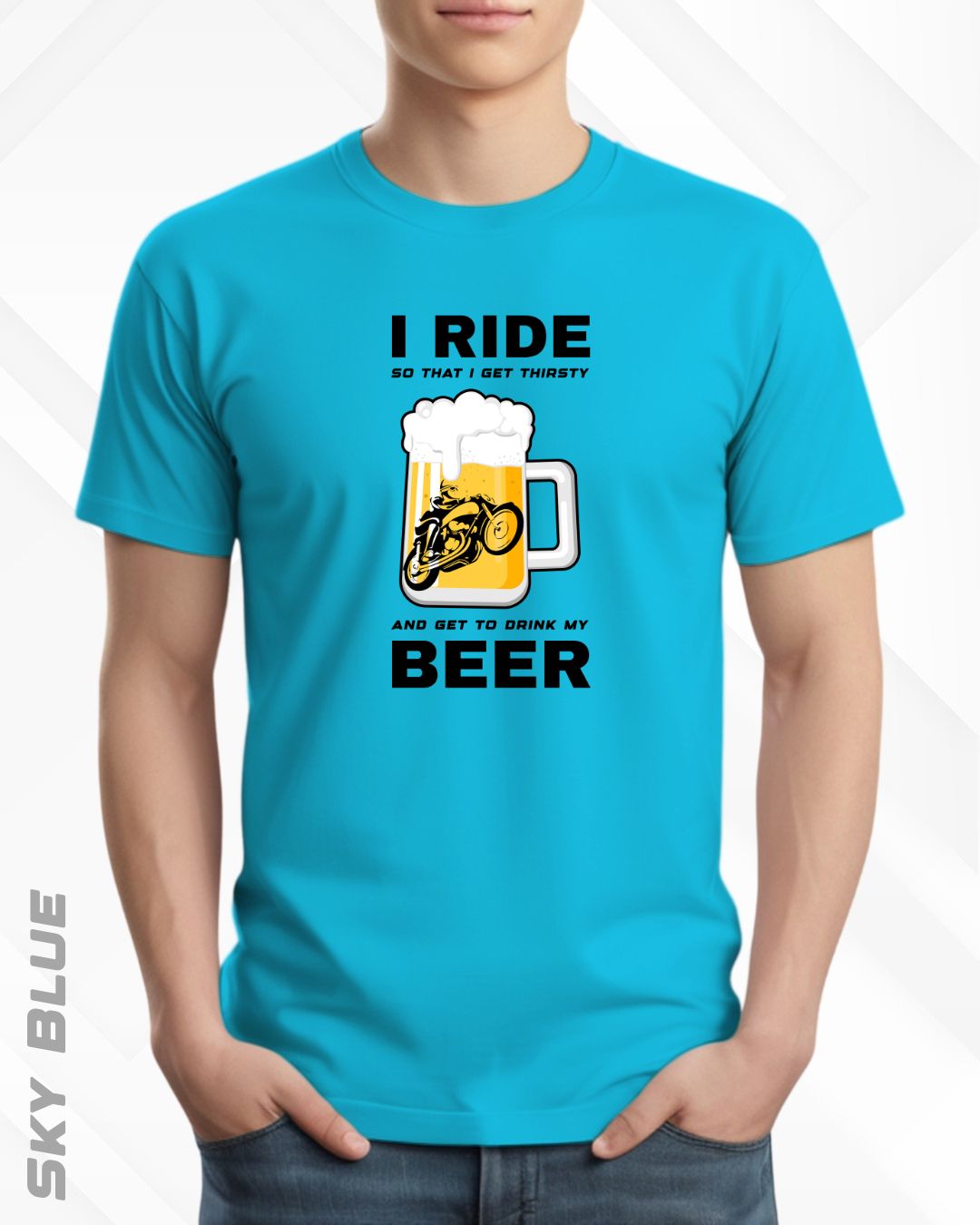 I RIDE BEER TEE - LIGHTER SHADES