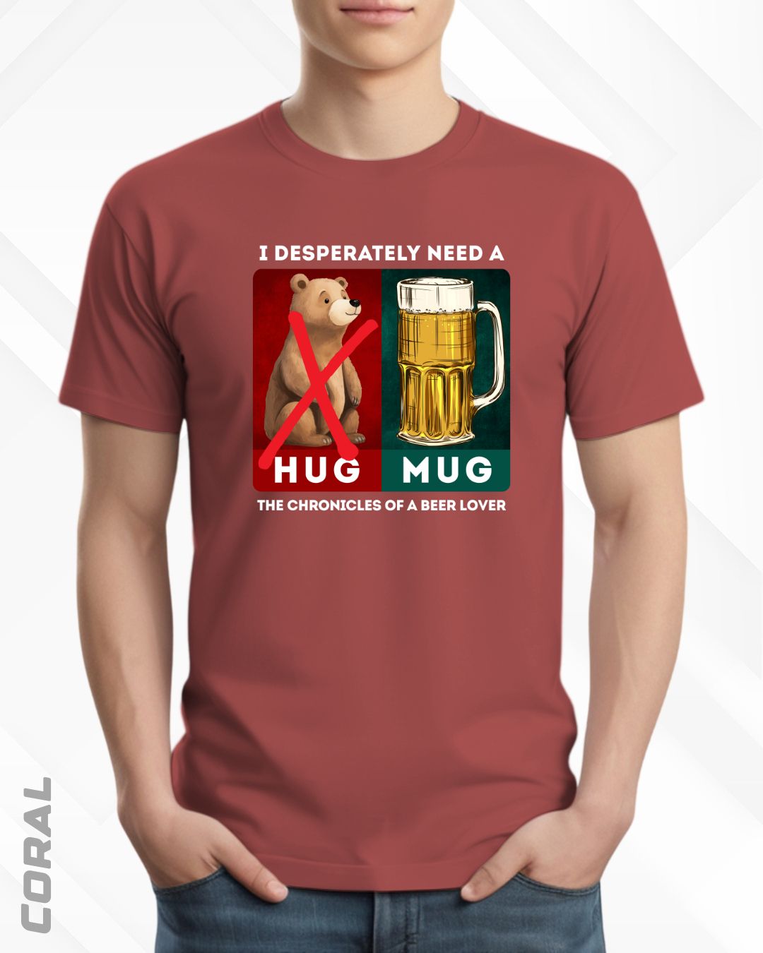 BEER HUG TEE - DARKER SHADES