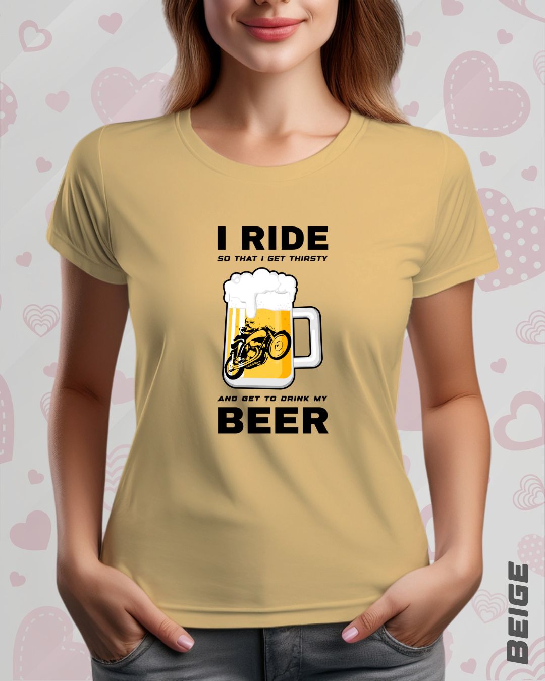I RIDE BEER TEE - LIGHTER SHADES