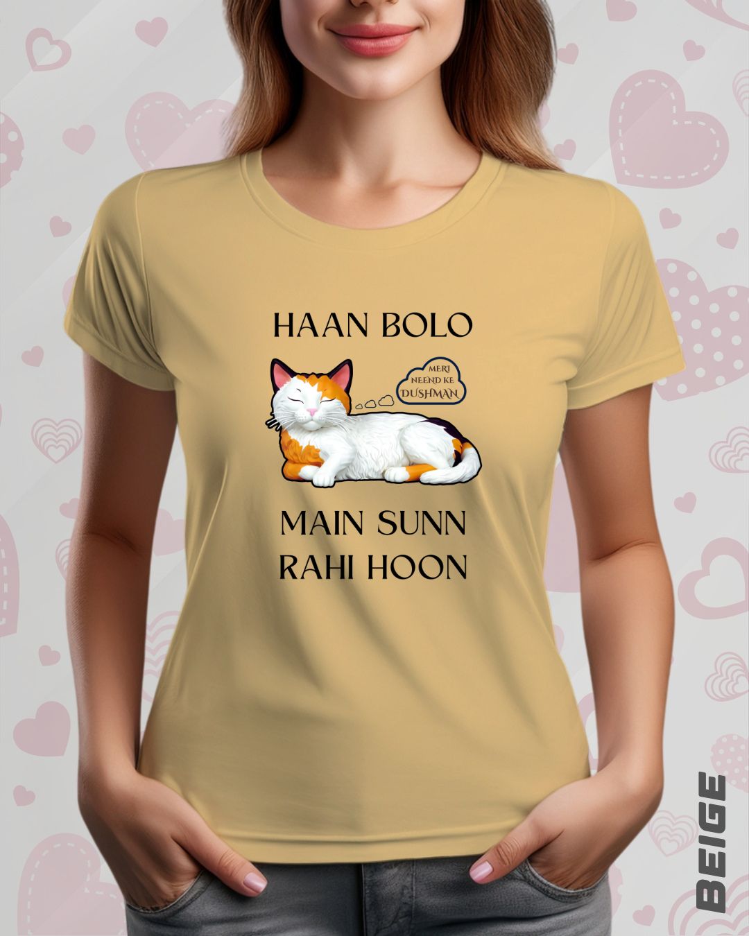 SLEEPY HEAD GIRL TEE - LIGHTER SHADES