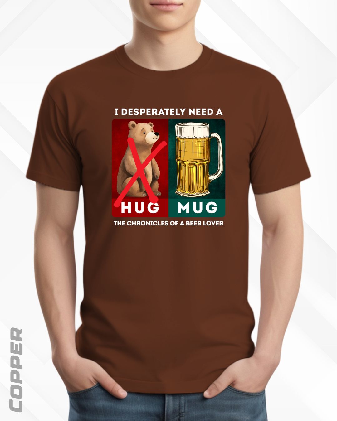 BEER HUG TEE - DARKER SHADES