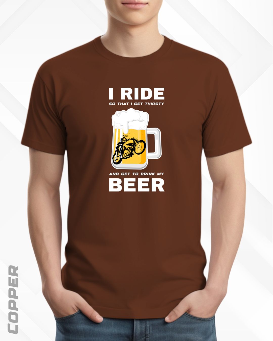 I RIDE BEER TEE - DARKER SHADES