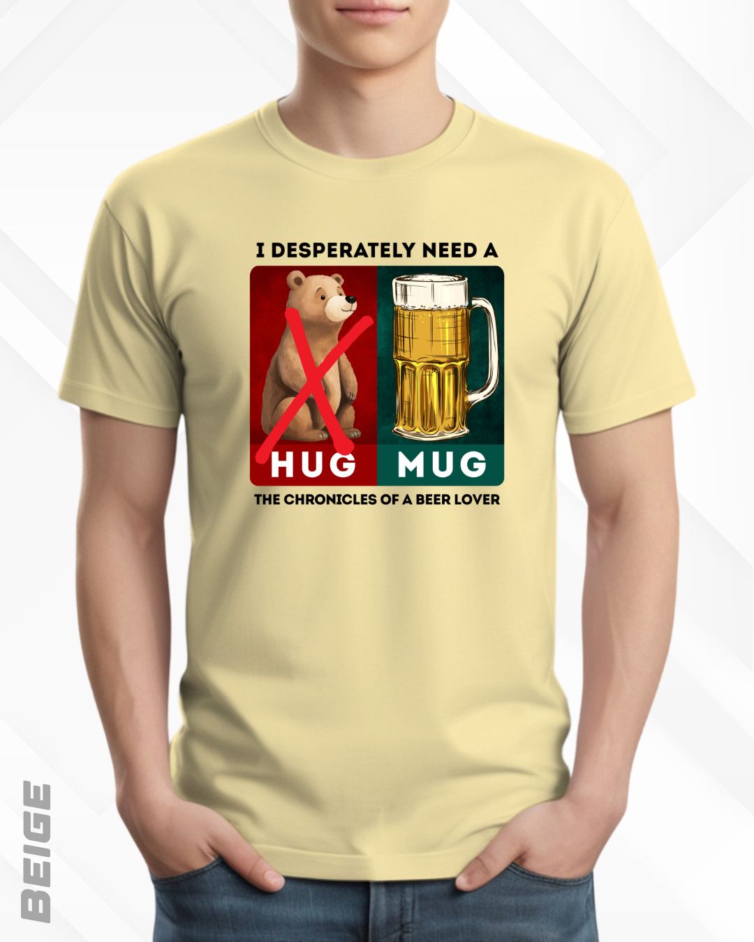 BEER HUG TEE - LIGHTER SHADES