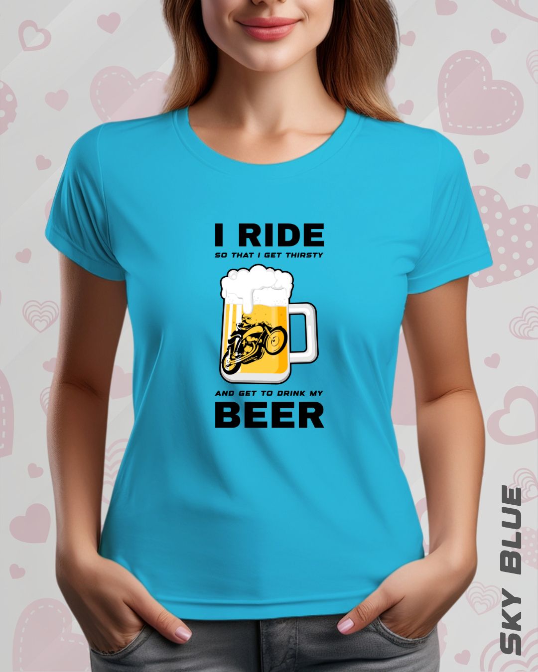 I RIDE BEER TEE - LIGHTER SHADES