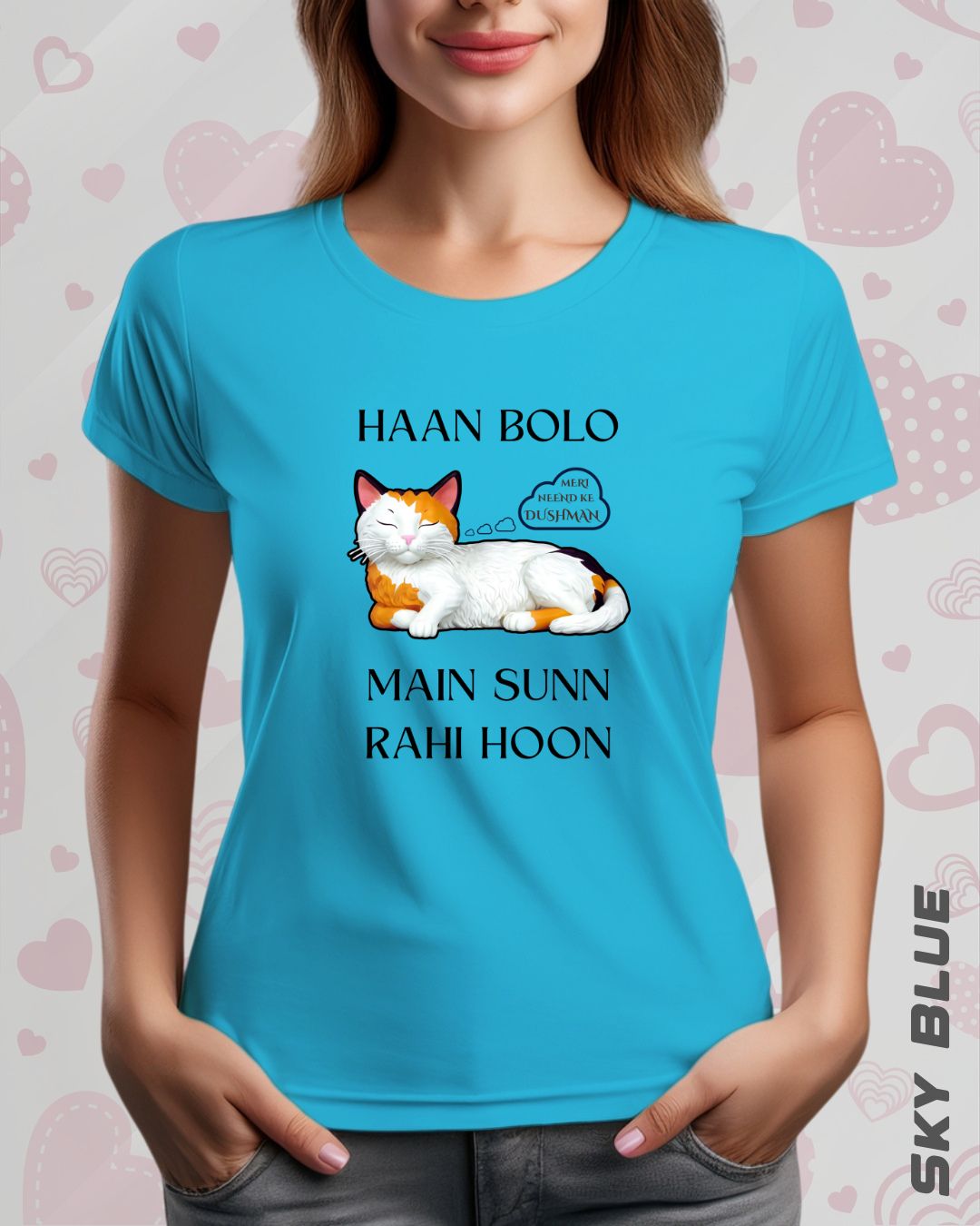 SLEEPY HEAD GIRL TEE - LIGHTER SHADES