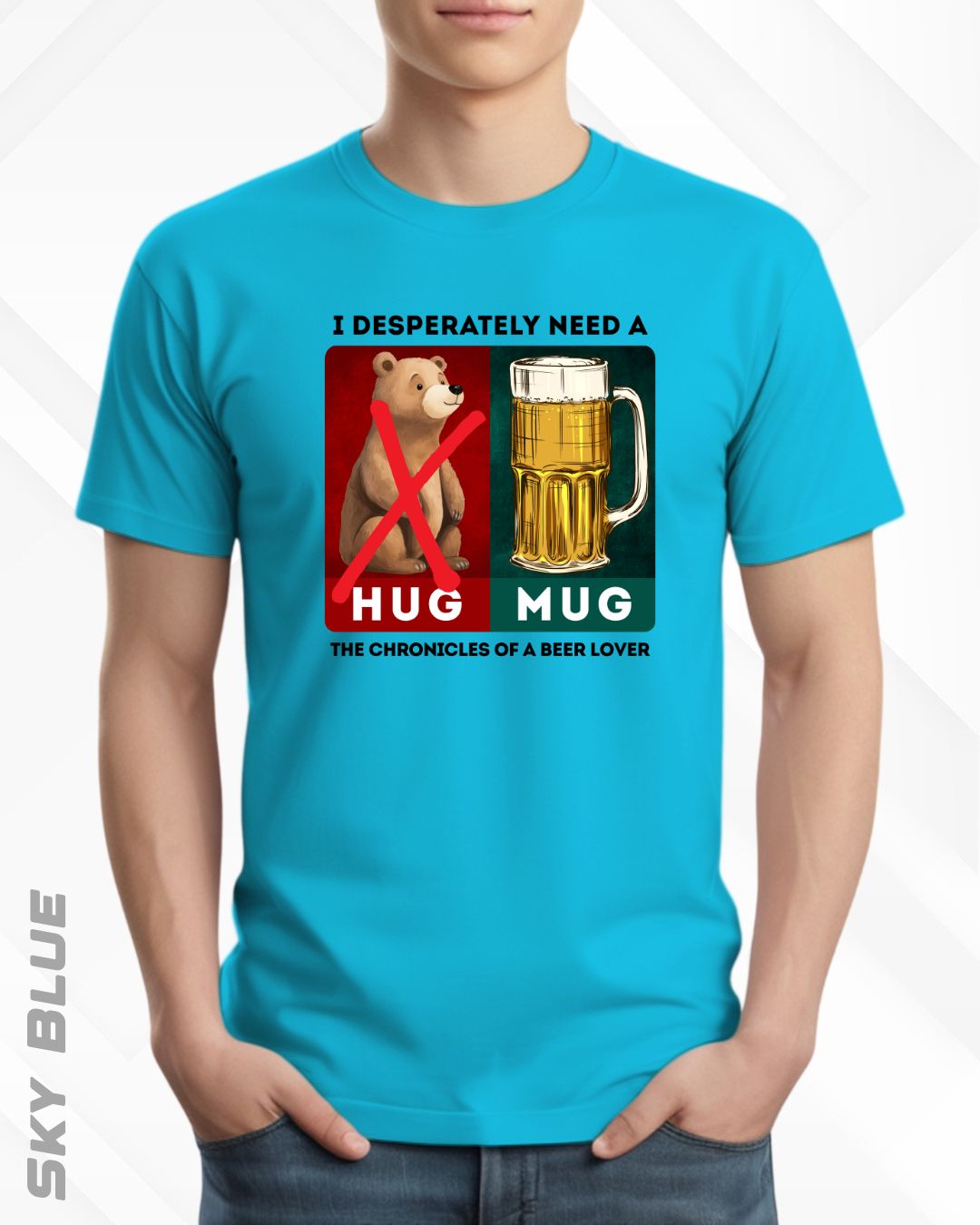BEER HUG TEE - LIGHTER SHADES