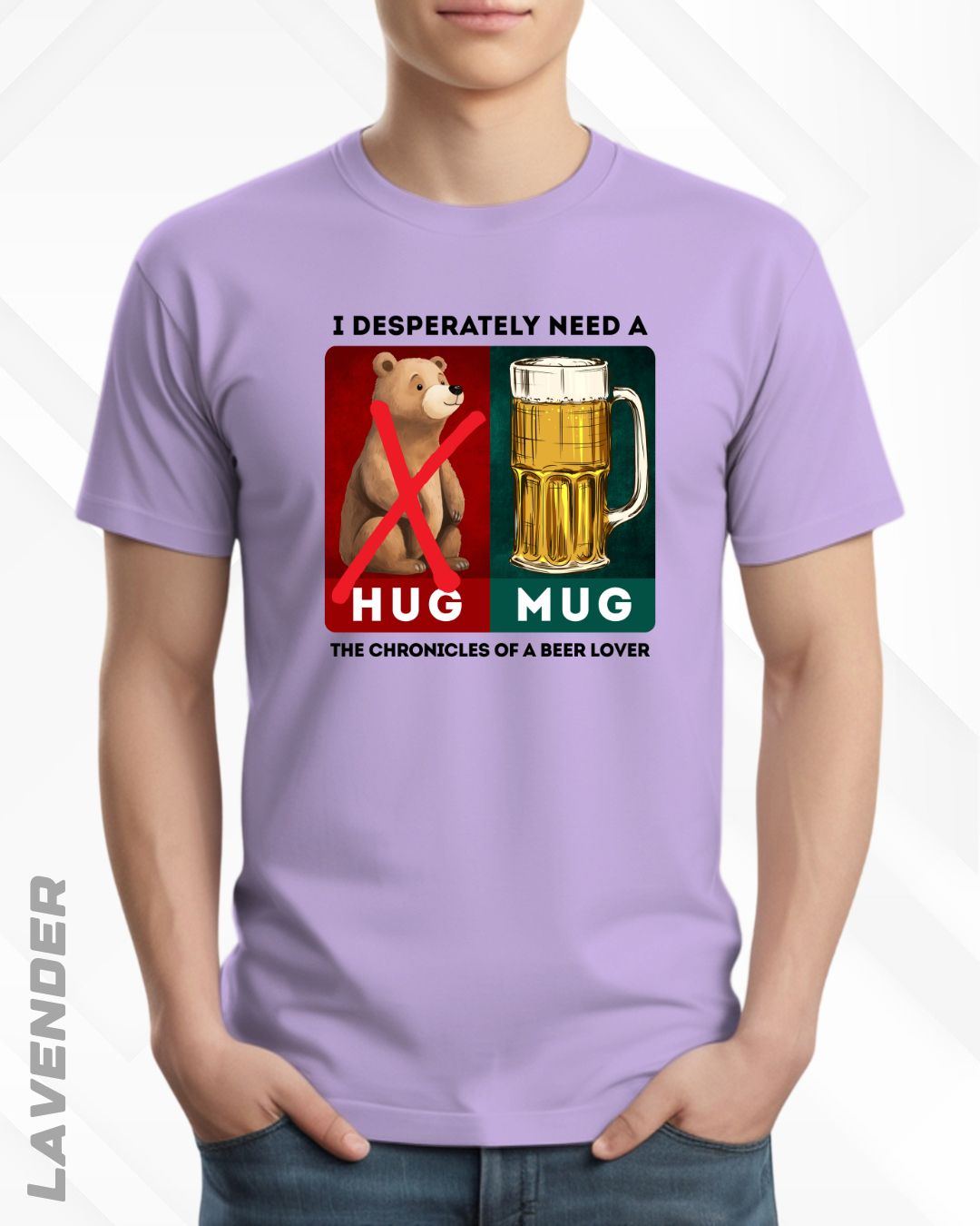 BEER HUG TEE - LIGHTER SHADES
