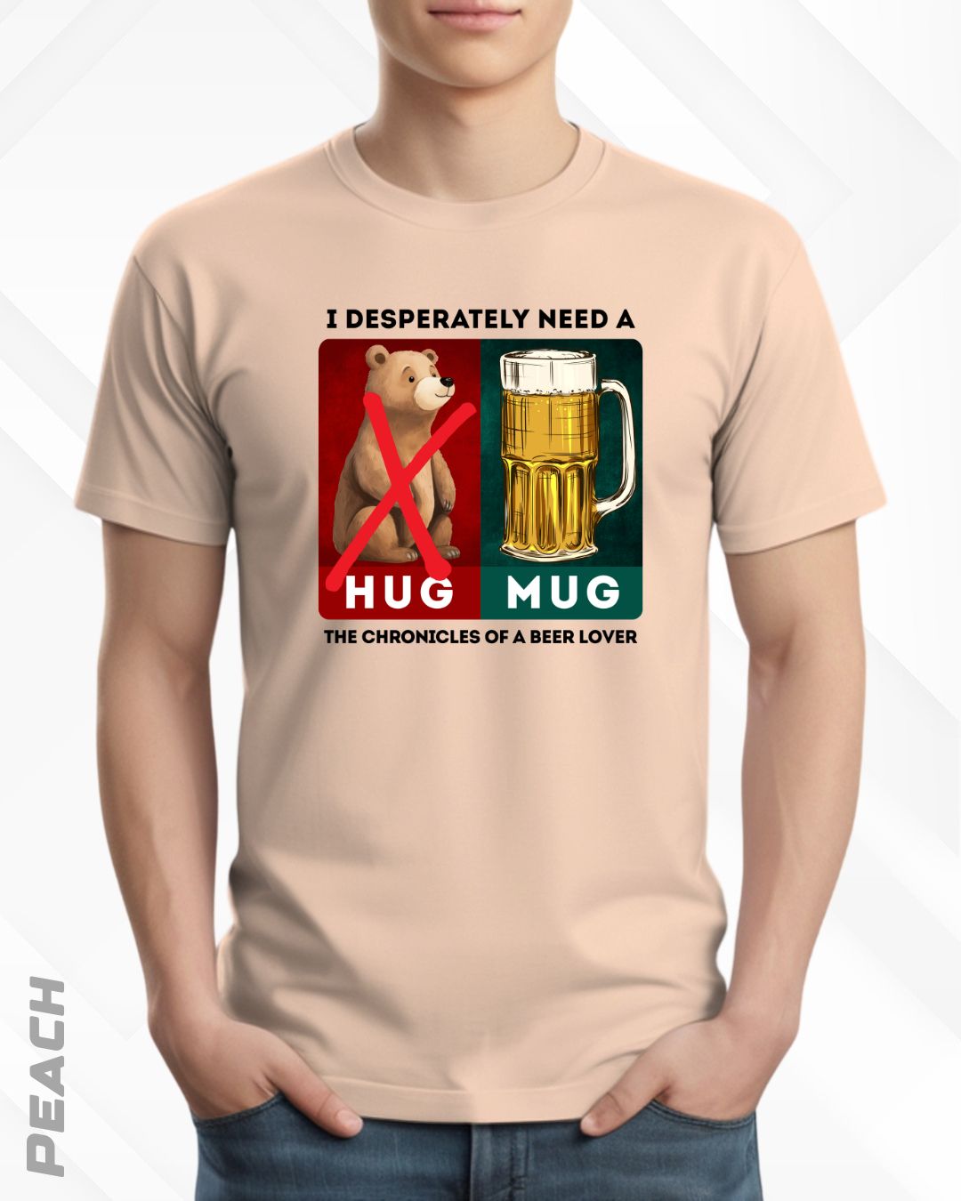 BEER HUG TEE - LIGHTER SHADES