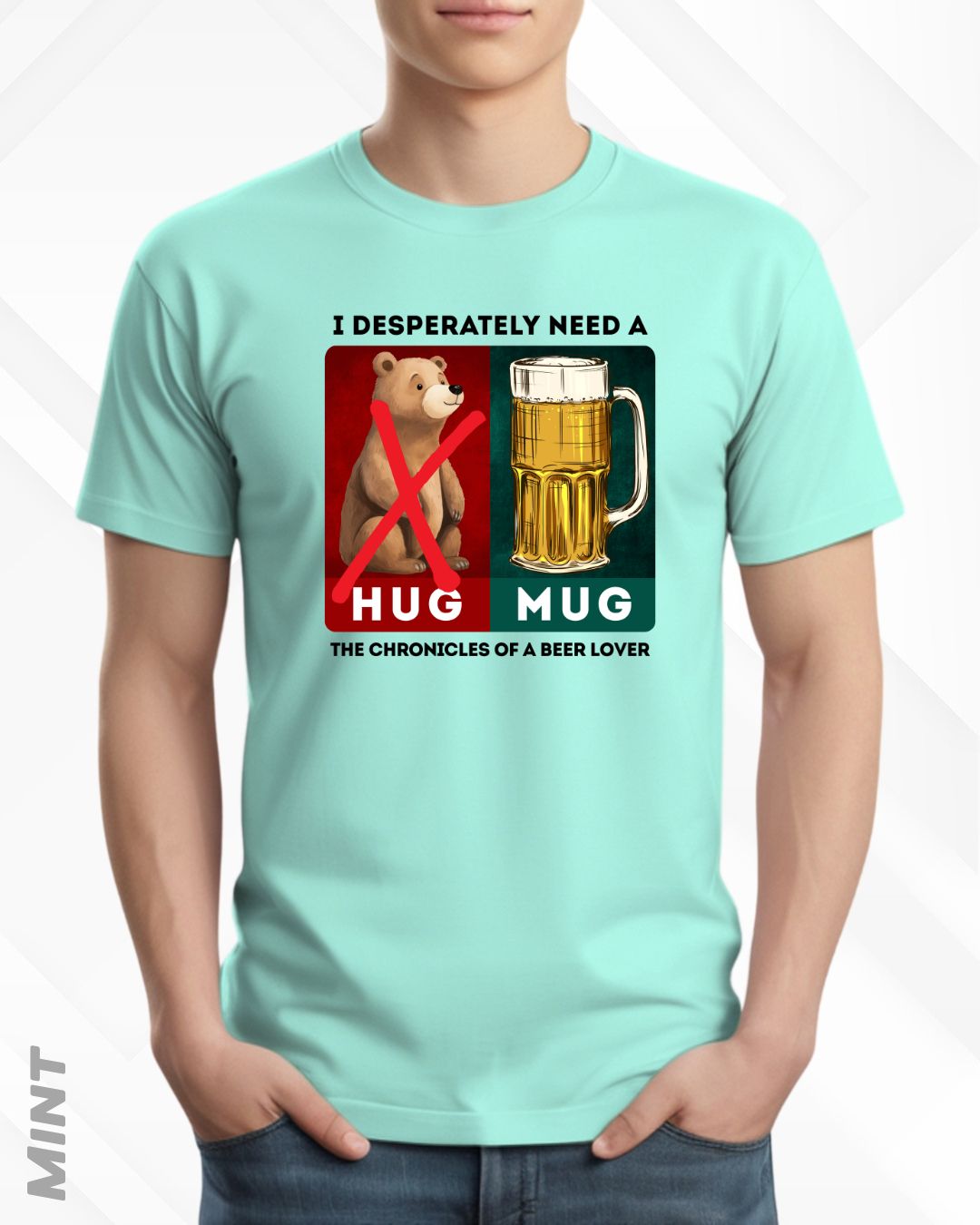 BEER HUG TEE - LIGHTER SHADES