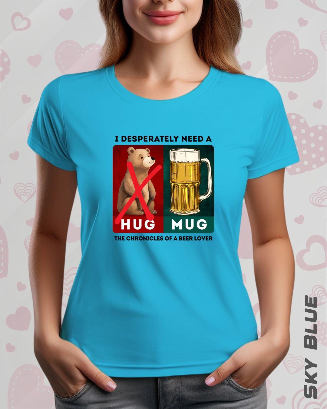 BEER HUG TEE - LIGHTER SHADES